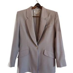 Jaeger London Wool Blazer Jacket Gray Lavender Tailored UK Made Women US 8